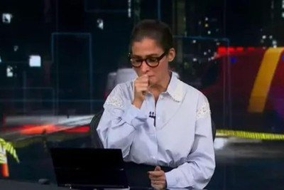 Renata Vasconcellos tem crise de tosse ao vivo no Jornal Nacional; assista -  (crédito: Tupi)