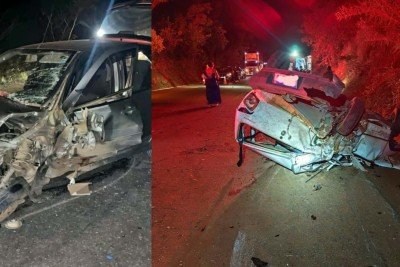 Acidentes registrados na BR-365, em Patrocínio, e na BR-494, em Carmo da Mata -  (crédito: CBMMG)
