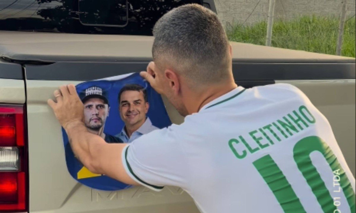 Vídeo foi compartilhado nos perfis de Cleitinho e Flávio Bolsonaro - (crédito: Reprodução/Instagram)