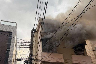 Incêndio em apartamento no Bairro Prado, em Belo Horizonte deixa duas vítimas nesta segunda-feira (12/10) -  (crédito: CBMMG/Divulgação)