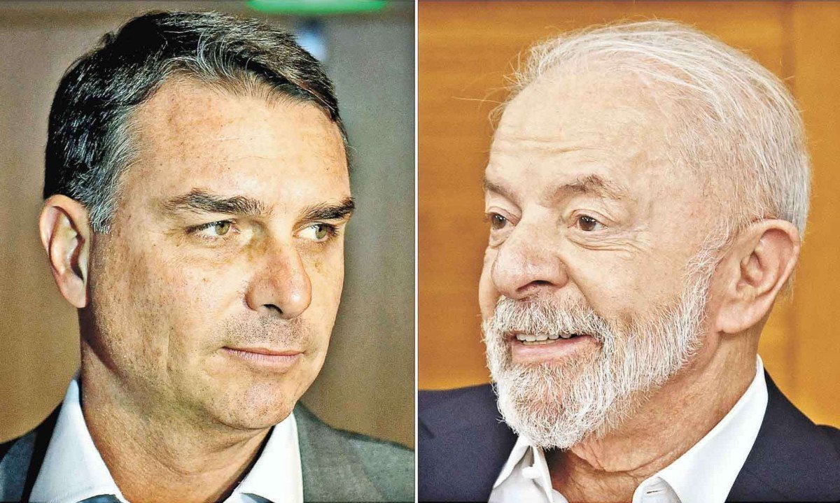 Flávio Bolsonaro lideras as pesquisas e Lula mobiliza multidões nas ruas -  (crédito:  Daniel Ramalho/AFP e Gladyston Rodrigues/EM/D.A Press)