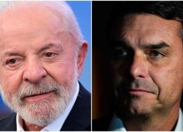 Lula mobilização apoiadores nas ruas e Flávio consolida apoios políticos -  (crédito: Leandro Couri/EM/D.A Press e Daniel Ramalho/AFP)