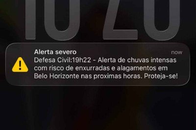 Defesa Civil emitiu alerta via celular -  (crédito: Reprodu&ccedil;&atilde;o)
