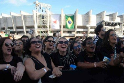 Multidão se reúne no Mineirão durante o Prime Rock Brasil, que trouxe a BH as bandas Os Paralamas do Sucesso, Blitz e Jota Quest, além de Samuel Rosa e Nando Reis -  (crédito: Alexandre Guzanshe/EM/D.A Press - 25/7/26)