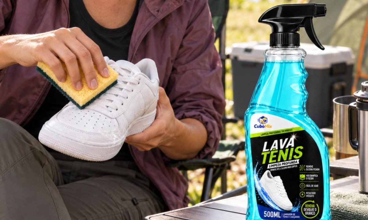 CuboMix lança Lava Tênis de 500?ml para limpeza de calçados
- (crédito: CuboMix.LavaTenis)