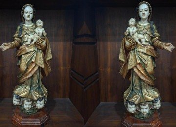 Imagem de Nossa Senhora do Rosário ficará no altar de um templo que recebeu obras após anos interditado -  (crédito: ARQUIDIOCESE DE BH/DIVULGAÇÃO)