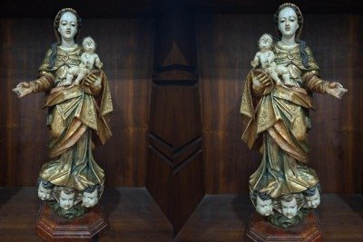 Imagem de Nossa Senhora do Rosário ficará no altar de um templo que recebeu obras após anos interditado -  (crédito: ARQUIDIOCESE DE BH/DIVULGAÇÃO)