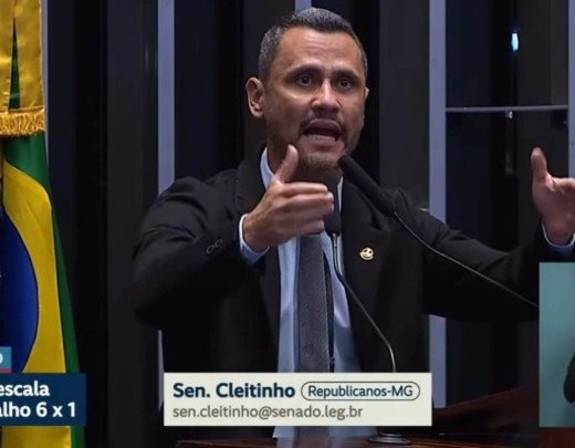 Governador eleito de Minas Gerais, Cleitinho Azevedo discursou na noite desta quarta-feita (14/10), durante votação da PEC do fim da escala 6x1 - (crédito: TV Senado) Governador eleito de Minas Gerais, Cleitinho Azevedo discursou na noite desta quarta-feita (14/10), durante votação da PEC do fim da escala 6x1 - (crédito: TV Senado)