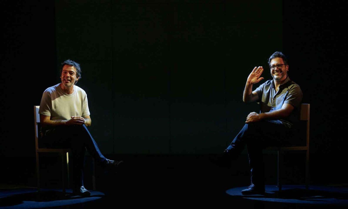 Os humoristas Bruno Mazzeo e Lucio Mauro Filho se apresentam de hoje a domingo, no Sesc Palladium, com um espetáculo criado durante a pandemia, a partir de relexão sobre o tempo
- (crédito: Francio de Holanda / Divulgação )