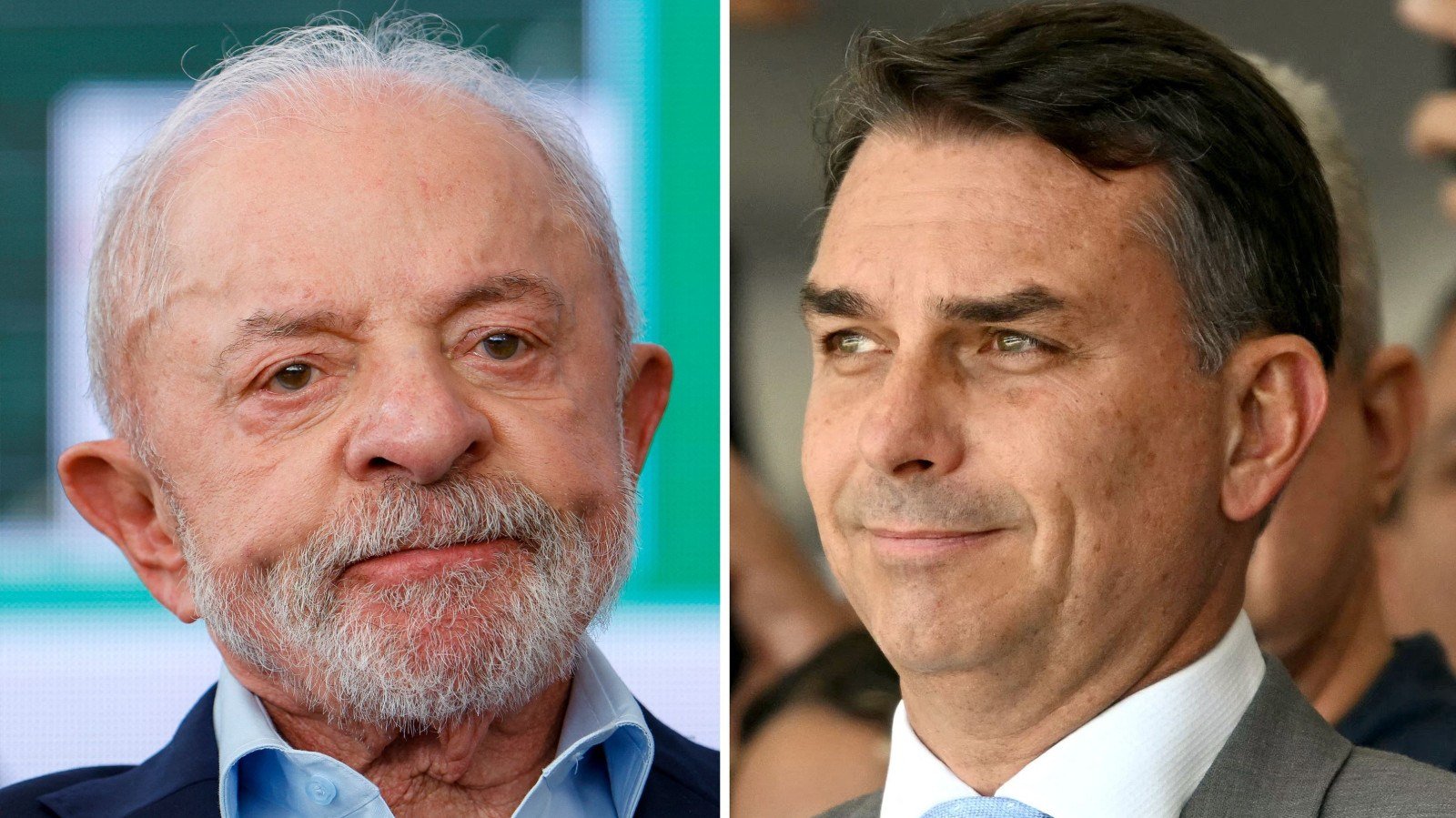 Os candidatos Lula e Fl&aacute;vio Bolsonaro, que disputam a presid&ecirc;ncia, s&atilde;o o foco da nova pesquisa Datafolha sobre o segundo turno -  (crédito: Mauro PIMENTEL e Sergio LIMA / AFP)