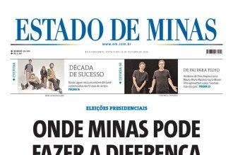 CONFIRA A CAPA DO ESTADO DE MINAS DO DIA 16/10/2026
