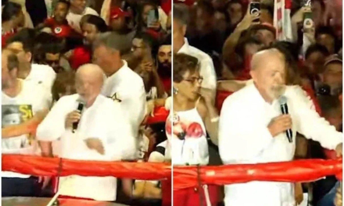 Manifestação ocorreu durante comício em Ipatinga, no Vale do Aço (MG) - (crédito: Reprodução/YouTube/Lula)