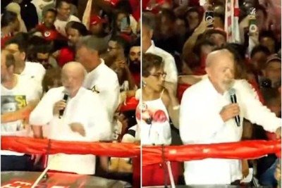 Manifestação ocorreu durante comício em Ipatinga, no Vale do Aço (MG)  -  (crédito: Reprodução/YouTube/Lula)