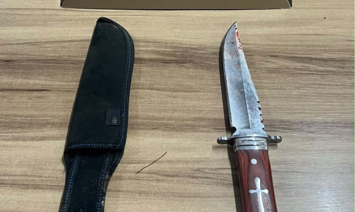 Faca usada no crime foi apreendida pela polícia - (crédito: PMMG/Divulgação)