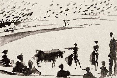 Prancha da s&eacute;rie 'Tauromaquia (ou a arte de tourear)', de 1959, inspirada na tradi&ccedil;&atilde;o espanhola -  (crédito: Reprodu&ccedil;&atilde;o)
