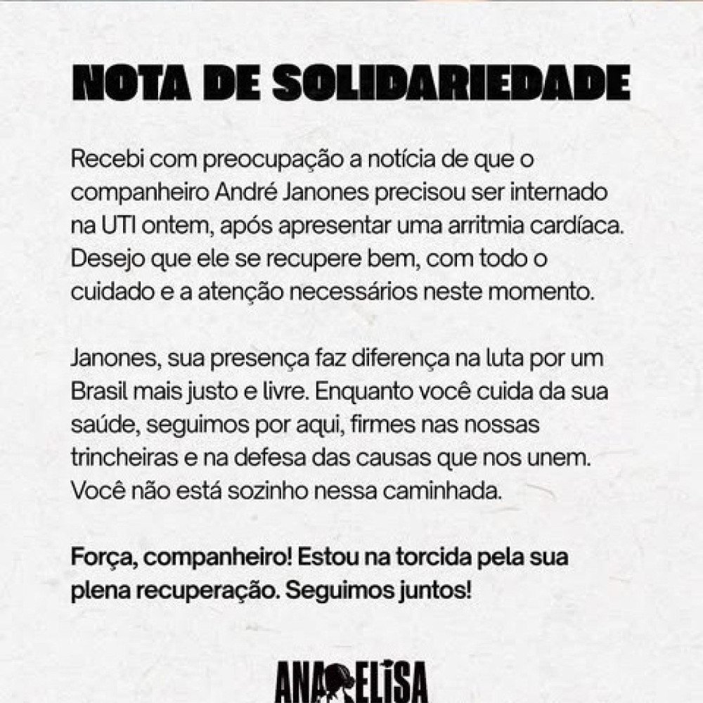 Ana Elisa manifestou solidariedade ao deputado Andr&eacute; Janones