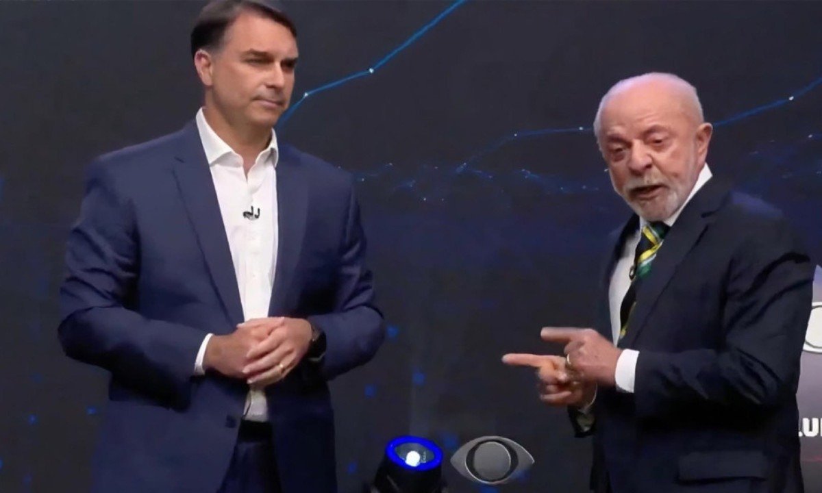 Para aliados, Flávio foi ‘gigante’, mas esqueceu duas armas contra Lula no debate - (crédito: Foto: Reprodução/Band)