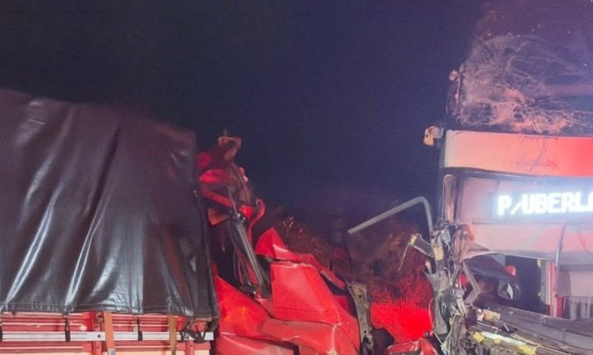 Colisão entre ônibus e caminhão na BR-365 deixa nove feridos - (crédito: Corpo de Bombeiros/Divulgação )