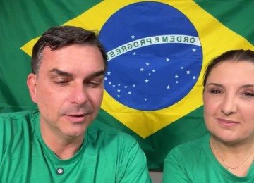 Flavio Bolsonaro e Daniella Marques -  (crédito: (Foto: reprodução))