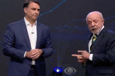 Para aliados, Flávio foi ‘gigante’, mas esqueceu duas armas contra Lula no debate -  (crédito: Foto: Reprodução/Band)