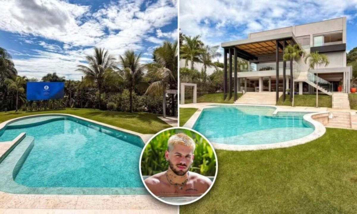 Zé Felipe aluga por R$ 120 mil por mês uma mansão de R$ 24 milhões em Goiânia, com seis suítes, cinema e piscina com telão - (crédito: Tupi)