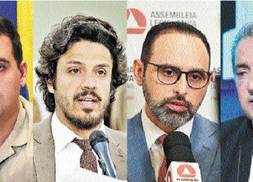 Bruno Engler, Doorgal Andrada, Ulysses Gomes e João Magalhães: potenciais candidatos à presidência da ALMG -  (crédito: Gladyston Rodrigues/EM/D.A. Press, lUIZ SANTANA/ALMG, Leandro Couri/EM/D.A.Press e Gladyston Rodrigues/EM/D.A. Press)
