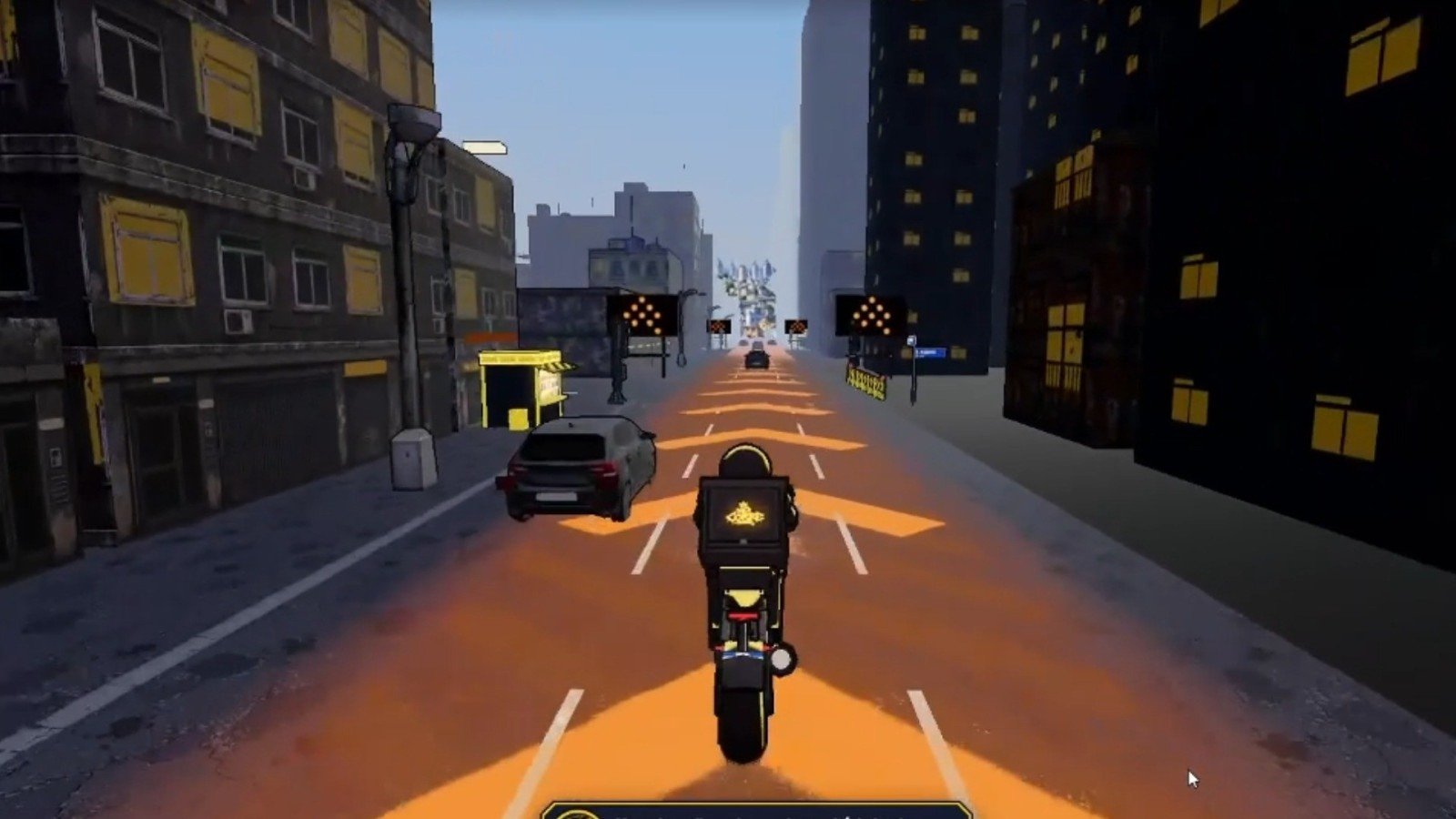 O jogo No Corre simula a rotina de entregadores, colocando o jogador na perspectiva de um motociclista em meio aos desafios do tr&acirc;nsito urbano -  (crédito: Reprodu&ccedil;&atilde;o)