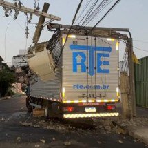 Caminhão derruba poste, e enxame de abelhas atrapalha resgate, na Pampulha - CBMMG/Divulgação