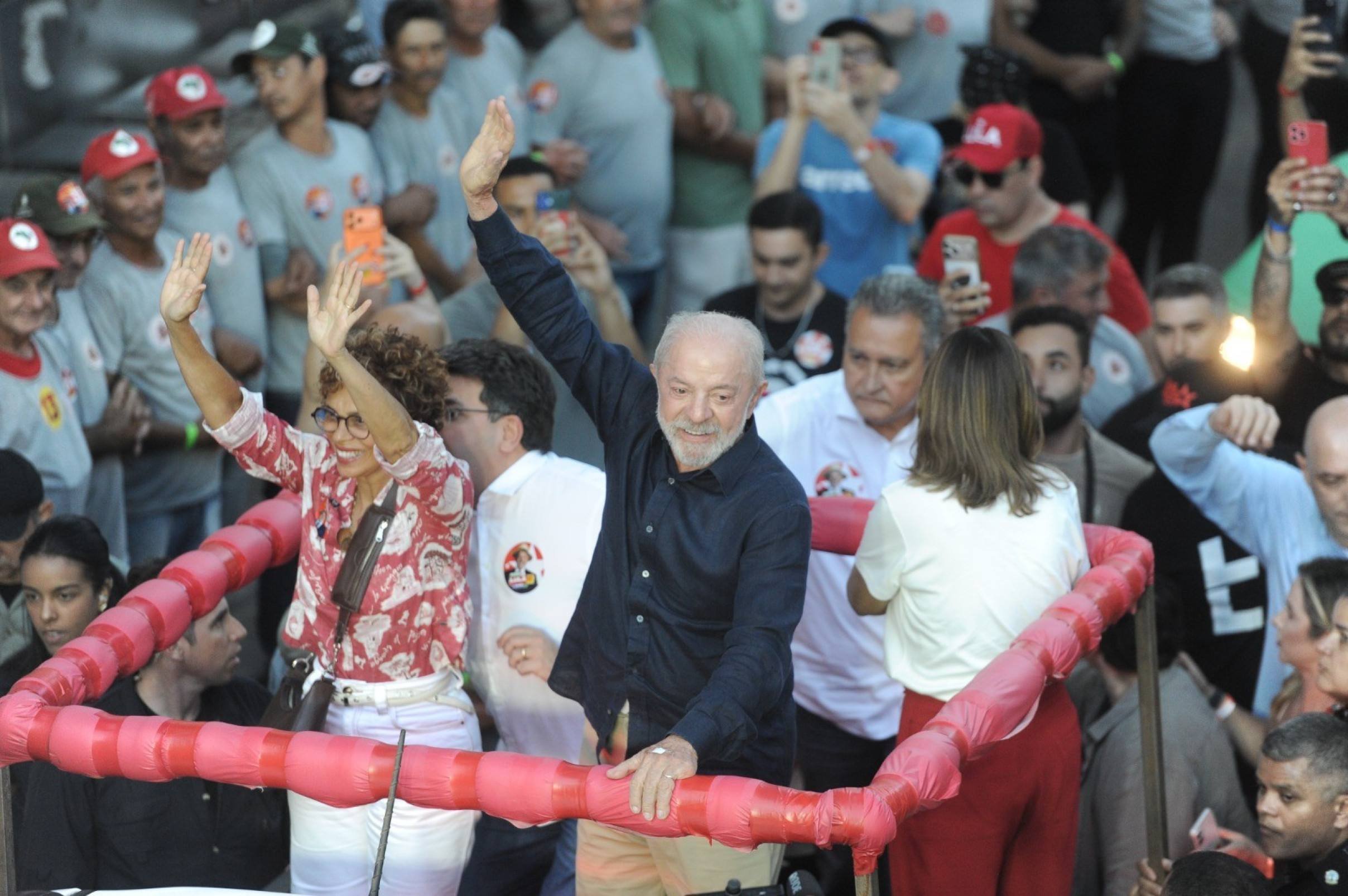Lula esteve acompanhado da primeira-dama, Janja Lula da Silva, e da senadora eleita Marília Campos (PT-MG)
