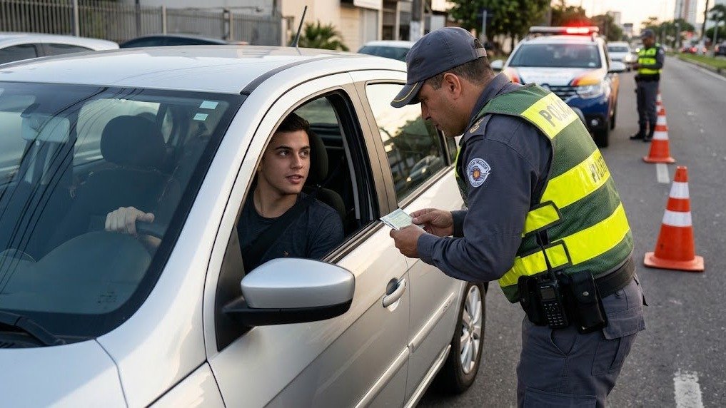 A fiscaliza&ccedil;&atilde;o de tr&acirc;nsito &eacute; essencial para coibir a condu&ccedil;&atilde;o irregular de ve&iacute;culos e garantir a seguran&ccedil;a nas vias, como abordado na mat&eacute;ria -  (crédito: Imagem Ilustrativa de IA)