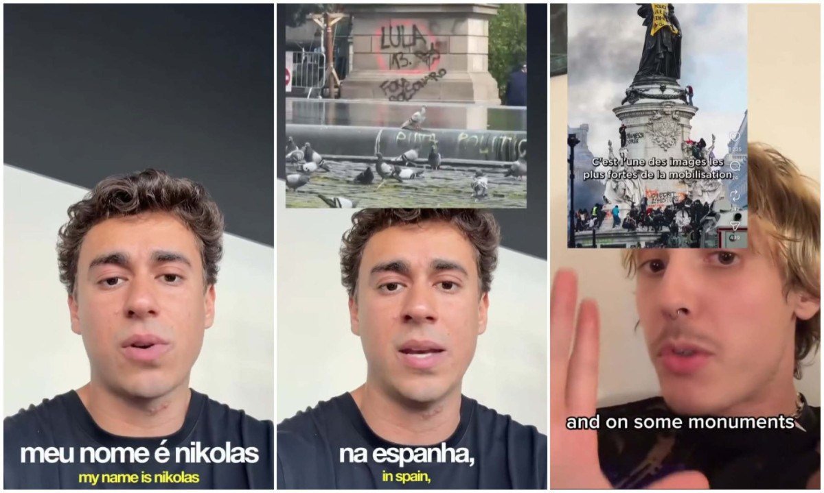 Influenciador francês rebateu declarações de Nikolas Ferreira em vídeo resposta no Instagram - (crédito: Reprodução/Instagram)