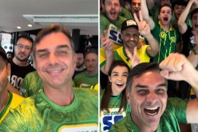 Fl&aacute;vio Bolsonaro aparece com Cleitinho Azevedo em v&iacute;deo nas redes sociais -  (crédito: Redes sociais)