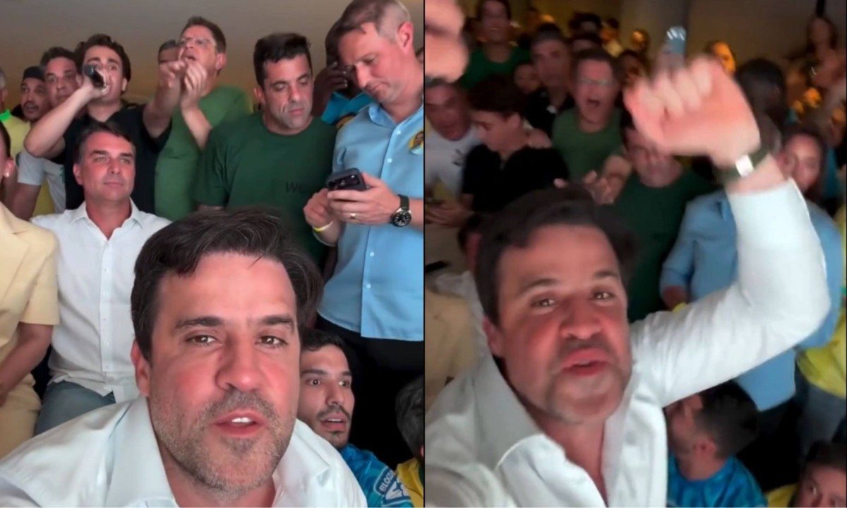 Ao fundo da imagem, Nikolas Ferreira não esboçou reação - (crédito: Reprodução/Instagram)