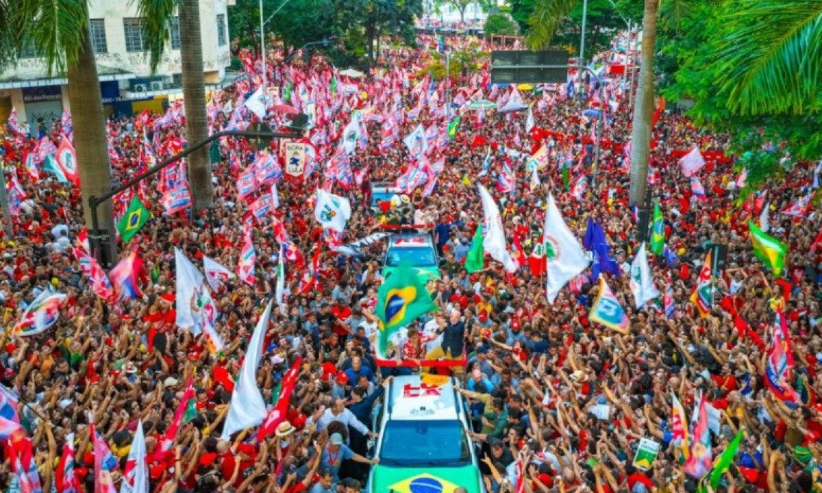 Ato de Lula em Belo Horizonte no dia 21 de outubro - (crédito: Ricardo Stuckert/Divulgação)