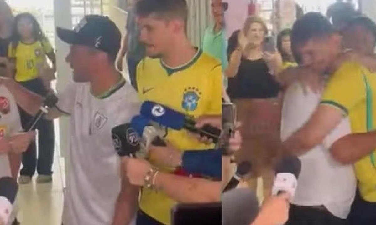 O abraço ocorreu em escola em Divinópolis, em Minas Gerais - (crédito: Reprodução)