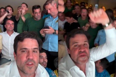 Ao fundo da imagem, Nikolas Ferreira não esboçou reação -  (crédito: Reprodução/Instagram)