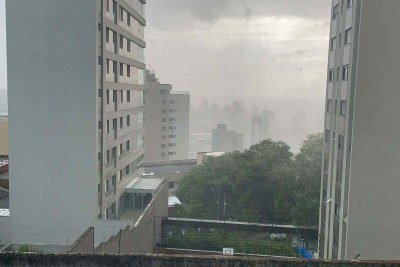 Chuva forte com ventania intensa derrubou &aacute;rvores e at&eacute; telhados de garagens em Belo Horizonte  -  (crédito: Mateus Parreiras/EM/D.A.Press)