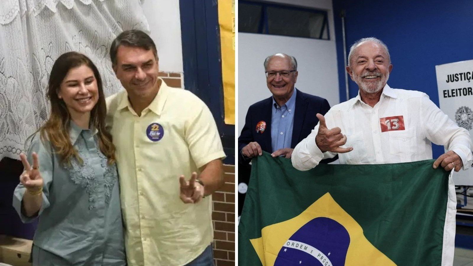 Lula e Fl&aacute;vio Bolsonaro registram seus votos no segundo turno das elei&ccedil;&otilde;es presidenciais  -  (crédito: Reprodu&ccedil;&atilde;o)