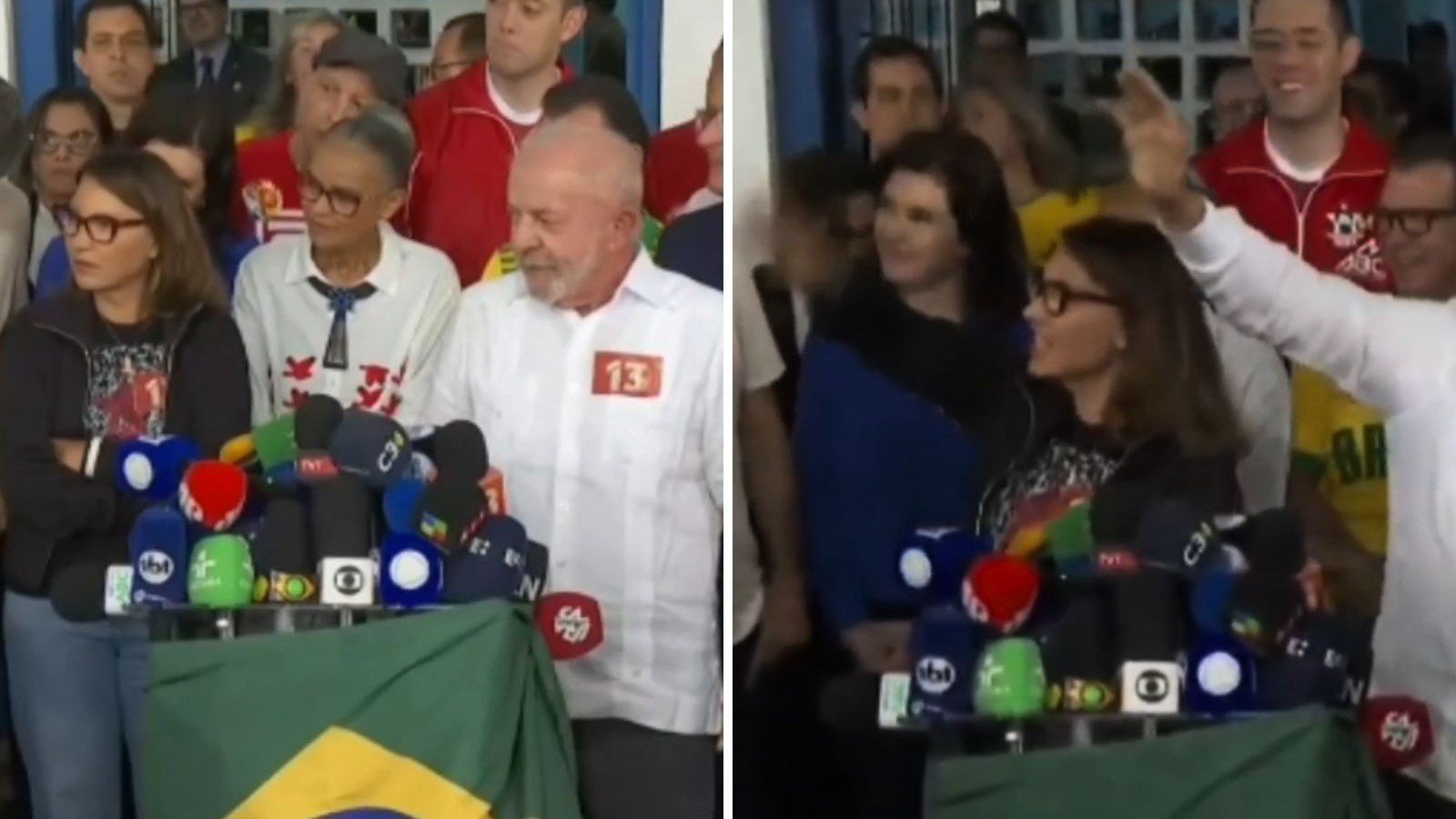 Janja da Silva acompanha Lula durante vota&ccedil;&atilde;o no segundo turno e reage a coment&aacute;rio de jornalista em S&atilde;o Bernardo do Campo -  (crédito: Reprodu&ccedil;&atilde;o)