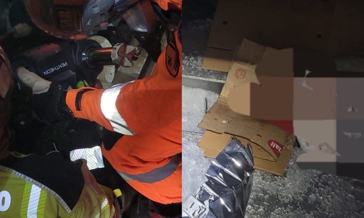 Seis viaturas e o helicóptero Arcanjo 13 foram mobilizados para atender à ocorrência - (crédito: Reprodução/CBMMG)