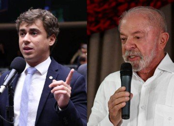 Nikolas ironizou Lula em debate antes de sua reeleiÃ§Ã£o -  (crédito: Bruno Spada/CÃ¢mara dos Deputados | Evaristo SÃ¡/AFP)