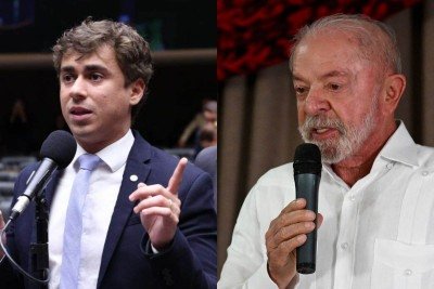 Nikolas ironizou Lula em debate antes de sua reeleiÃ§Ã£o -  (crédito: Bruno Spada/CÃ¢mara dos Deputados | Evaristo SÃ¡/AFP)
