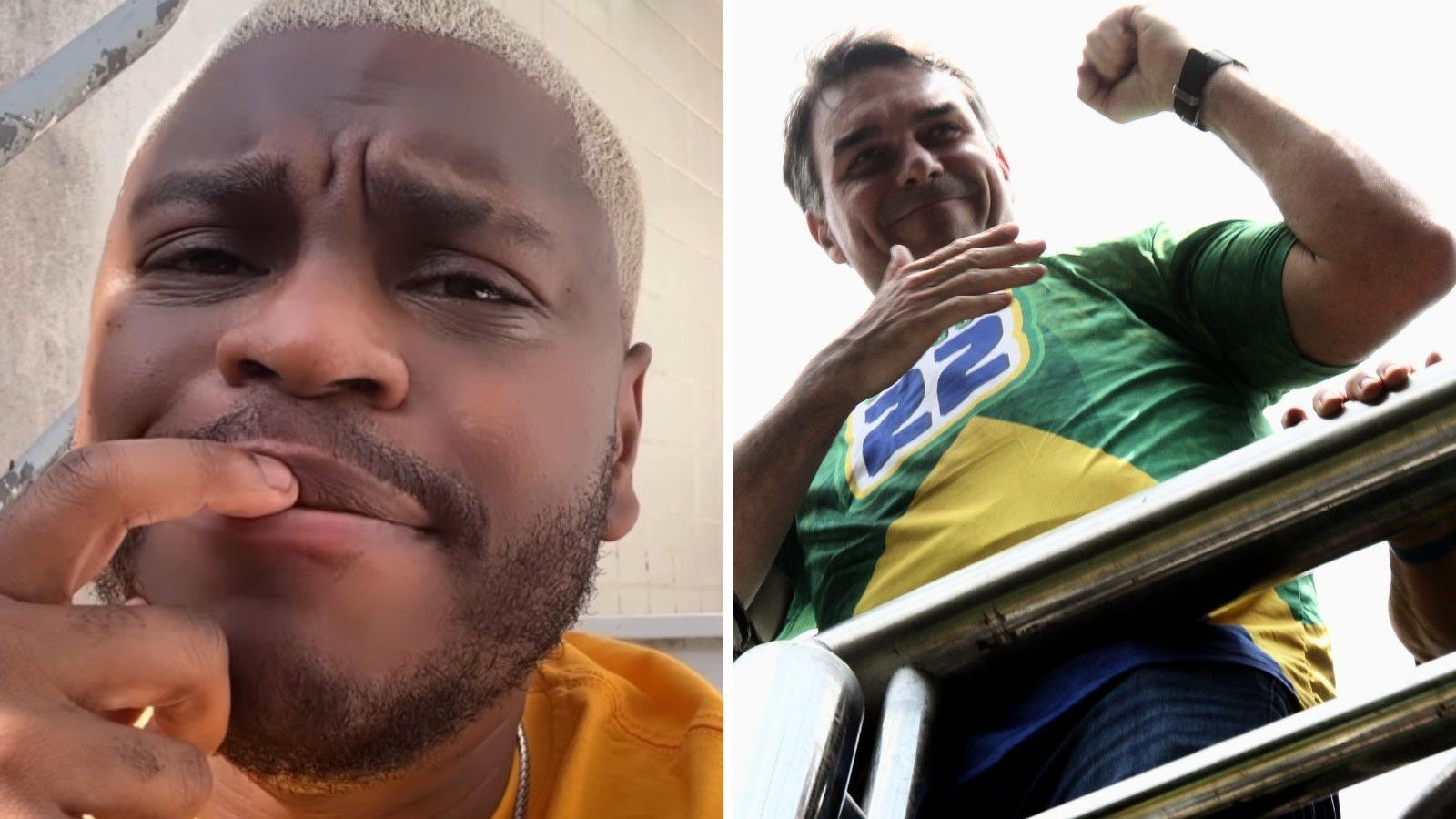 Yuri Mar&ccedil;al ironizou a viagem de Fl&aacute;vio Bolsonaro aos EUA, criticando a sa&iacute;da do senador do pa&iacute;s ap&oacute;s as elei&ccedil;&otilde;es -  (crédito: Redes sociais / Jair Amaral / EM / DA Press)