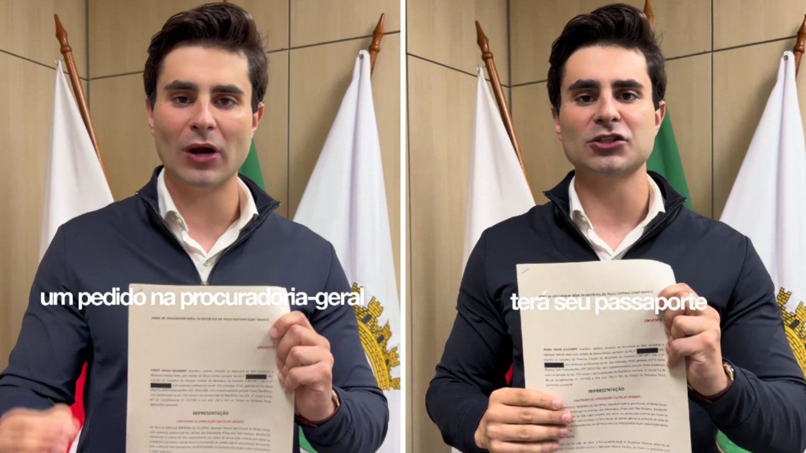 Pedro Rousseff pede apreens&atilde;o do passaporte de Nikolas Ferreira  -  (crédito: Redes sociais)