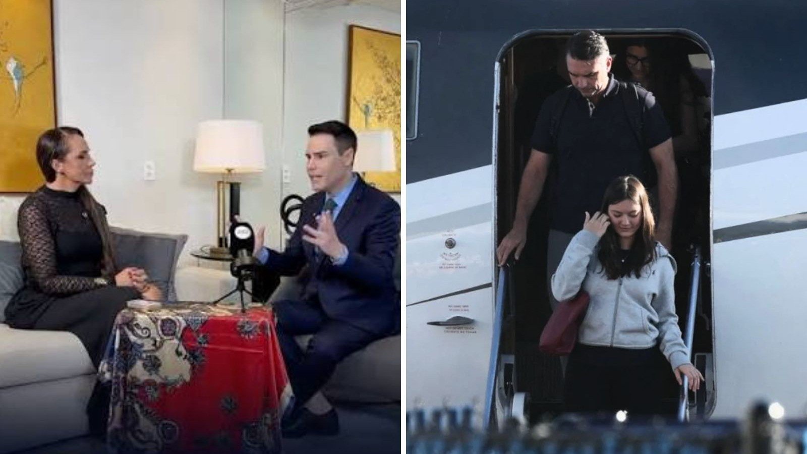 M&atilde;e Michelly da Cigana em entrevista e Fl&aacute;vio Bolsonaro desembarcando nos EUA, cumprindo previs&atilde;o da vidente sobre sua viagem internacional. -  (crédito: Luiz Bacci / reprodu&ccedil;&atilde;o / Ricardo Arduengo/AFP... Leia mais em https://www.cartacapital.com.br/politica/flavio-bolsonaro-chega-a-miami-apos-fugir-do-brasil-pela-argentina/. O conte&uacute;do de CartaCapital est&aacute; protegido pela legisla&ccedil;&atilde;o brasileira sobre direito autoral. Essa defesa &eacute; necess&aacute;ria para manter o jornalismo corajoso e transparente de CartaCapital vivo e acess&iacute;vel a todos)