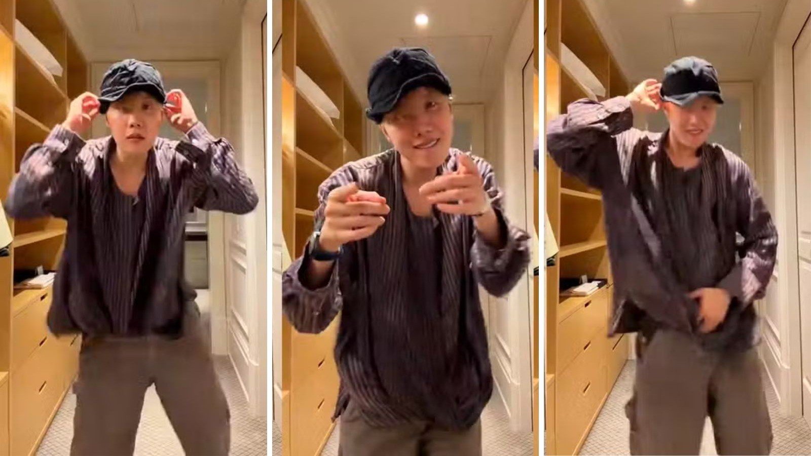 J-Hope, integrante do BTS, dan&ccedil;a ao som de um mashup de funk brasileiro -  (crédito: TikTok / reprodu&ccedil;&atilde;o)