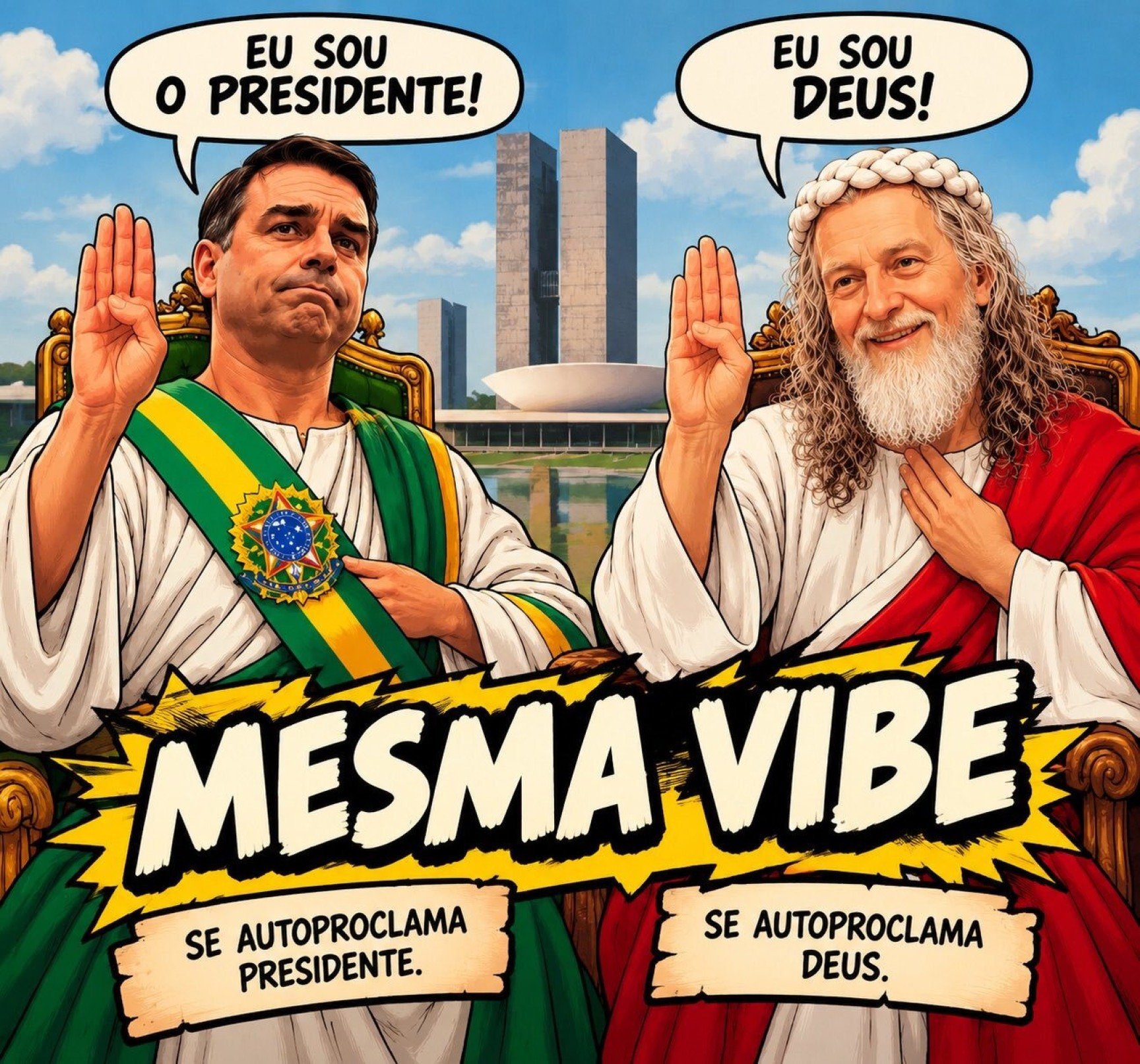 Flávio foi ironizado após carta em que diz ser presidente do Brasil-Reprodução/X