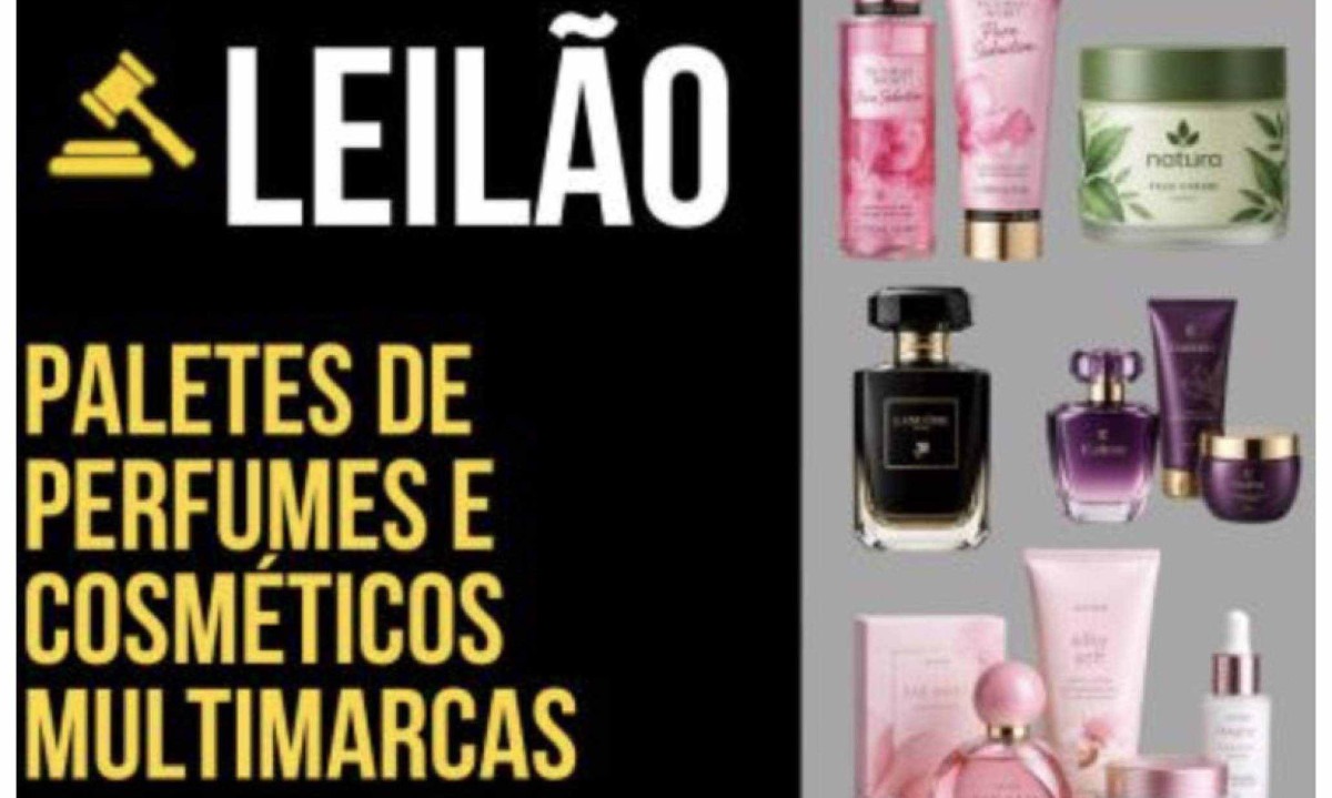 Leilão online com retirada em Contagem se encerra no dia 5 de novembro e reúne marcas famosas como O Boticário, Natura e Victoria’s Secret - (crédito: Divulgação/Agência em Foco)