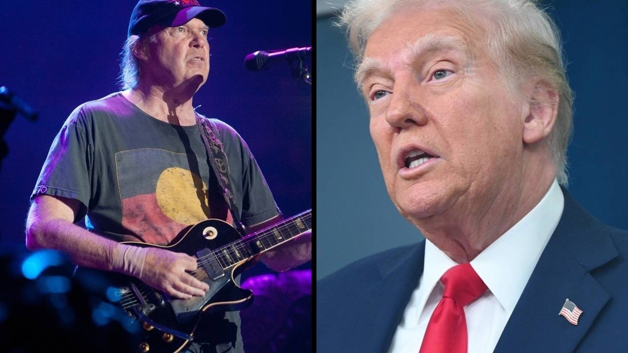 Neil Young move processo contra Donald Trump pelo uso n&atilde;o autorizado de suas m&uacute;sicas em campanhas pol&iacute;ticas, acirrando antiga disputa -  (crédito: (Cr&eacute;ditos: depositphotos.com / Moffly e thenews2.com))