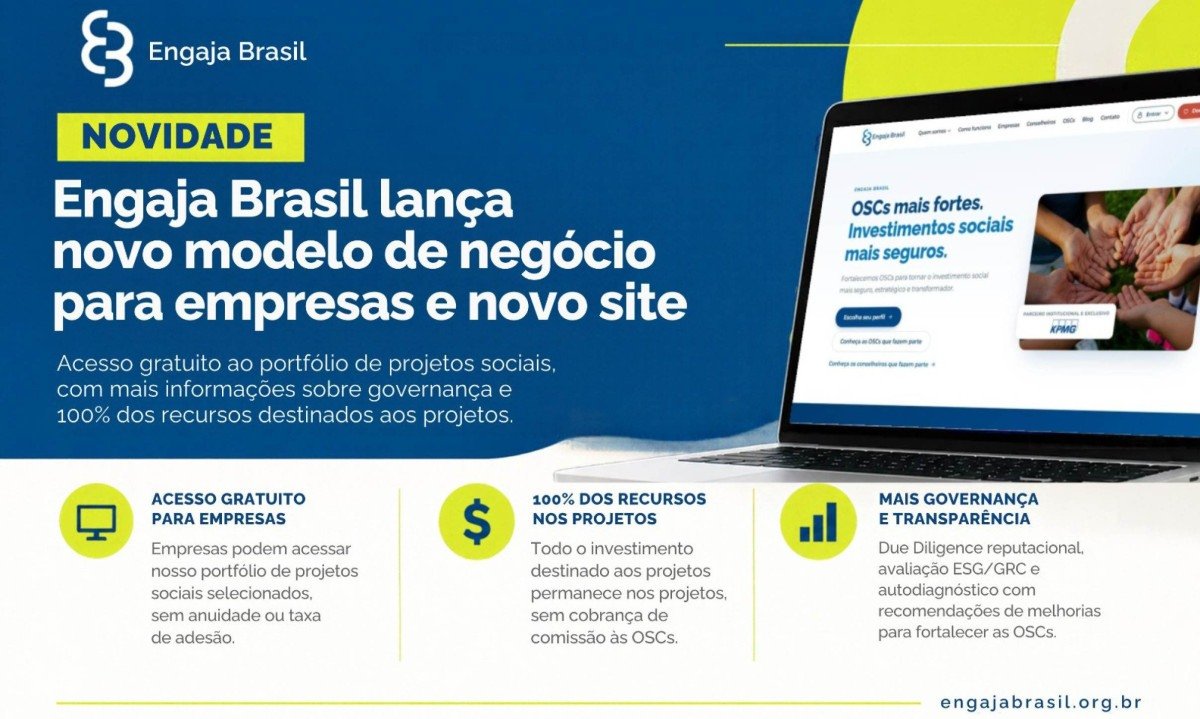 Engaja Brasil abre acesso gratuito para investimento social - (crédito: DINO)